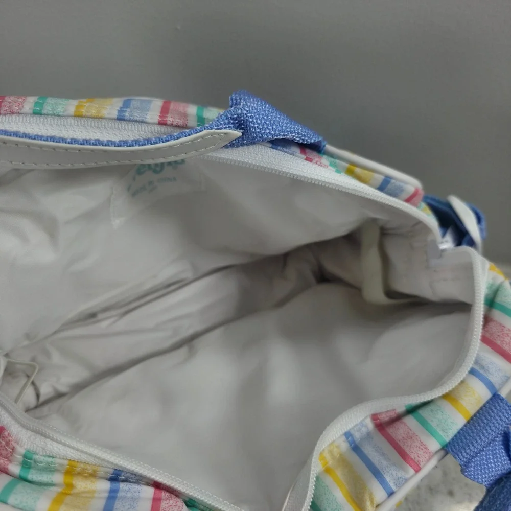 Vintage Evenflo Insulated Diaper Bag Pastel Rainbow Stripe Animal Pacesetter NWT